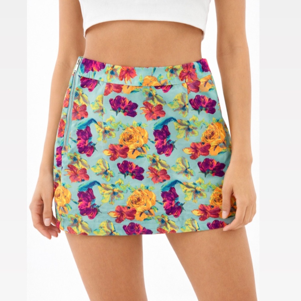 Naked Zebra Floral Mini Skirt